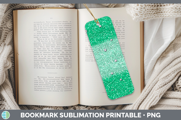 Easter Green Glitter Bookmark Sublimation Printable Designs