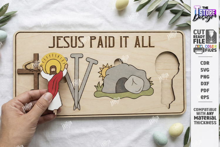 He Is Risen Puzzle Laser Cut | Christian Easter Story | CNC