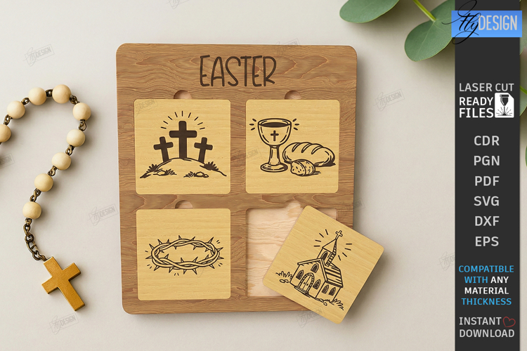 Easter Puzzles Laser Cut | He Is Risen SVG | Religious Signs