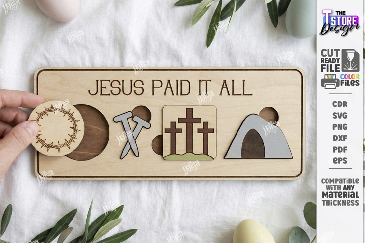 He Is Risen Puzzle Laser Cut | Christian Easter Story | CNC