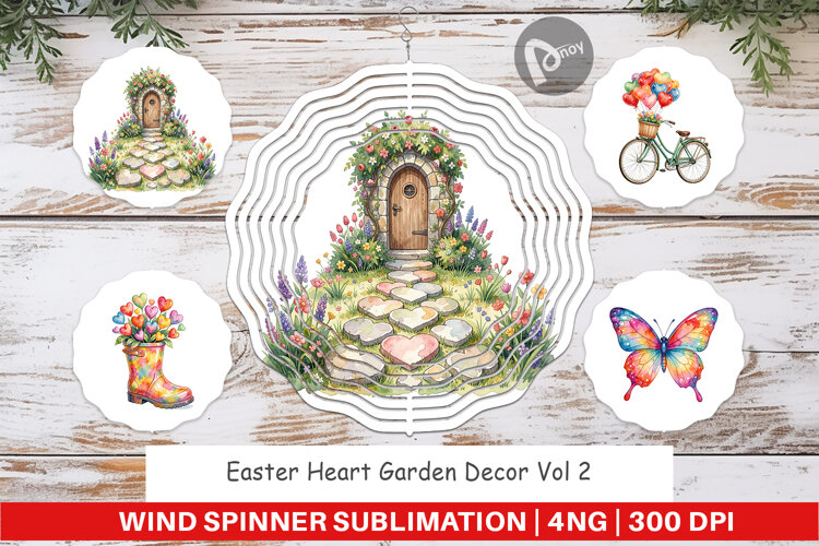 Easter Heart Garden Decor Wind Spinner example image 1