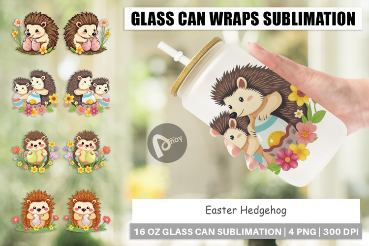 Glass Can Easter Hedgehog
