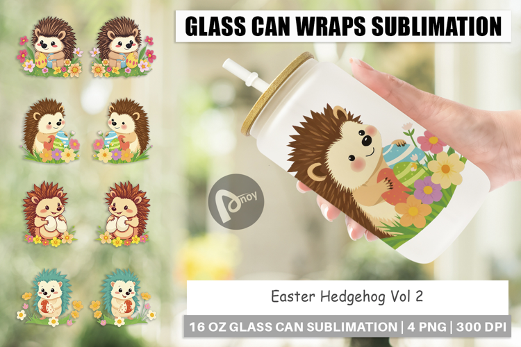 Glass Can Easter Hedgehog