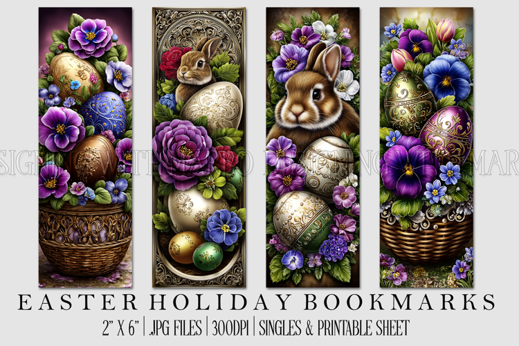 Easter Floral Bookmark, Spring Flower Bookmark Printable,s12