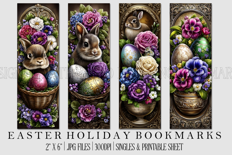 Easter Floral Bookmark, Spring Flower Bookmark Printable,s14