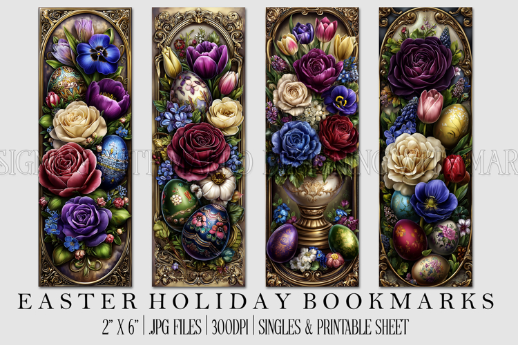Easter Floral Bookmark, Spring Flower Bookmark Printable,s20
