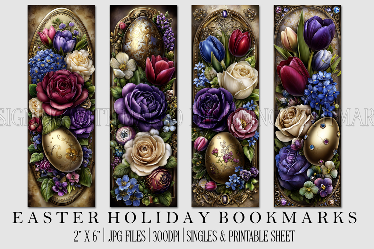 Easter Floral Bookmark, Spring Flower Bookmark Printable,s21