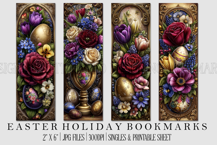 Easter Floral Bookmark, Spring Flower Bookmark Printable,s23