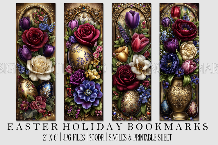 Easter Floral Bookmark, Spring Flower Bookmark Printable,s28