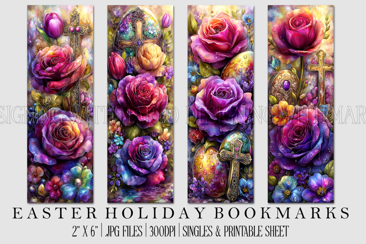 Easter Floral Bookmark, Spring Flower Bookmark Printable,s29