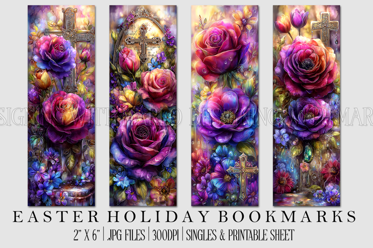 Easter Floral Bookmark, Spring Flower Bookmark Printable,s31