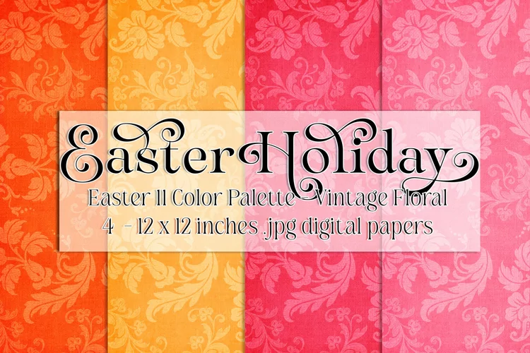 Easter Background, Easter Vintage Floral 12x12 Background, 1