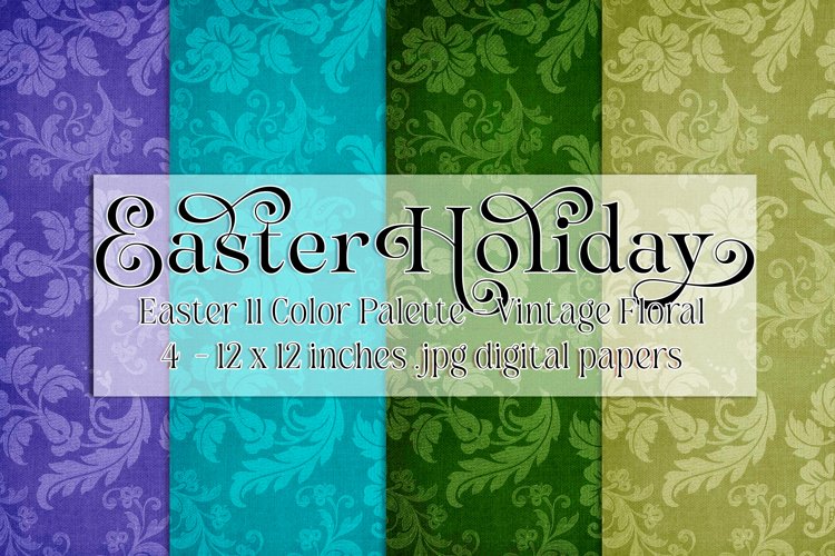 Easter Background, Easter Vintage Floral 12x12 Background, 2