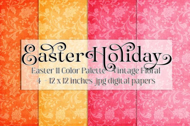 Easter Background, Easter Vintage Floral 12x12 Background, 3