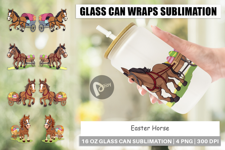 Glass Can Easter Horse