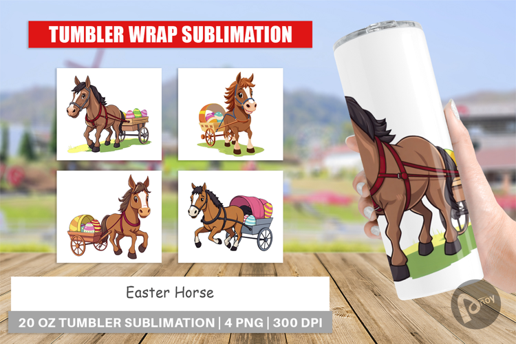 Tumbler Easter Horse