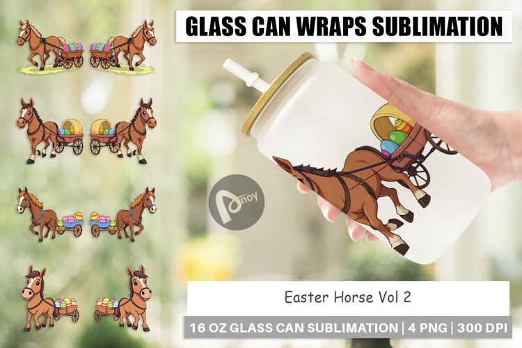Glass Can Easter Horse