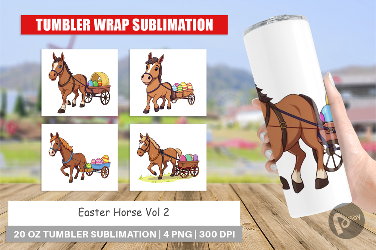 Tumbler Easter Horse