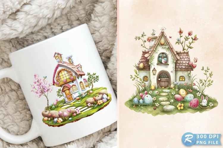 Easter House Cottage Home Spring PNG Clipart