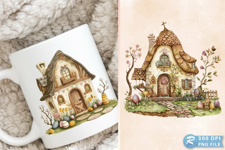 Easter House Cottage Home Spring PNG Clipart