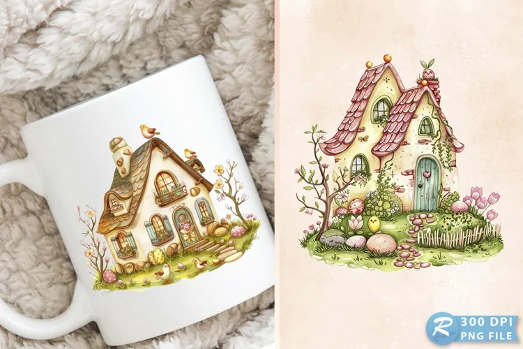 Easter House Cottage Home Spring PNG Clipart