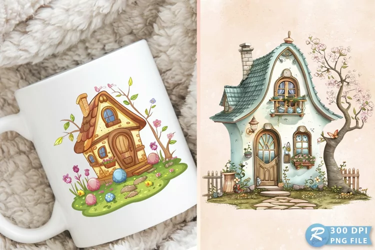 Easter House Cottage Home Spring PNG Clipart