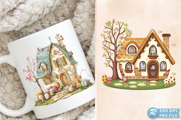 Easter House Cottage Home Spring Clipart