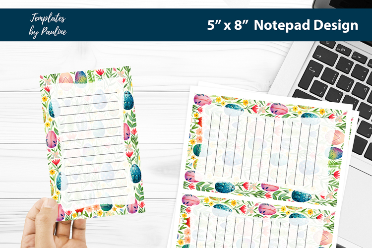 Easter hunt printable notepad template, Digital memo pad