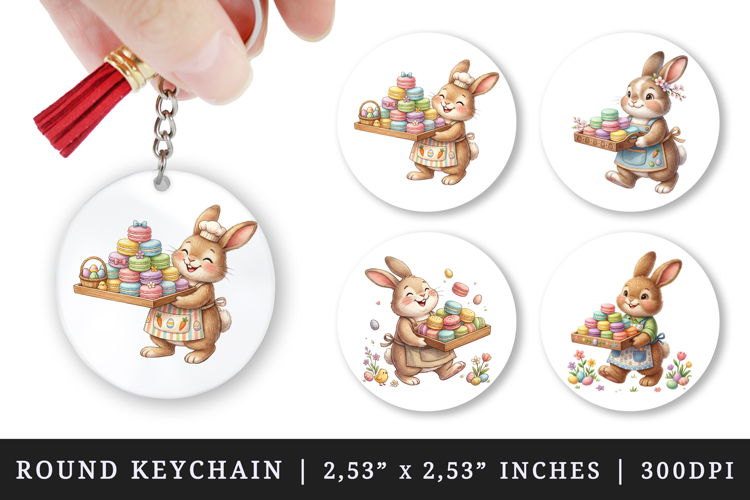 Easter round keychain pintable sublimation design png