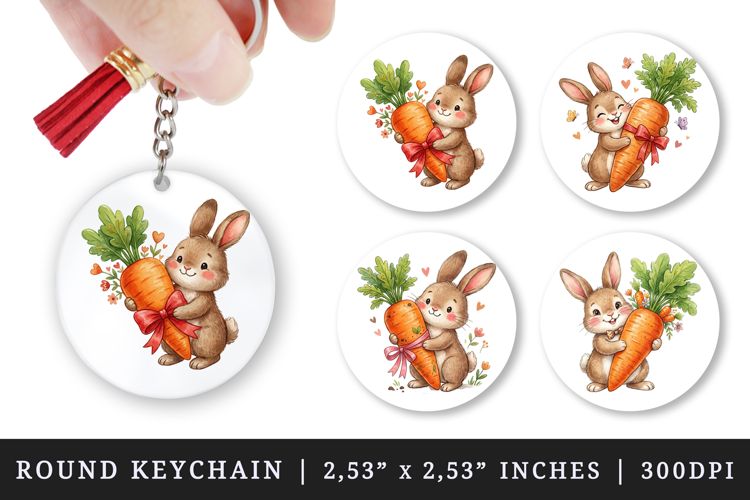 Easter round keychain pintable sublimation design png
