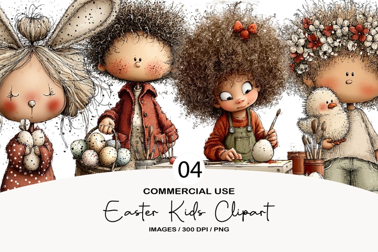 Easter kids clipart