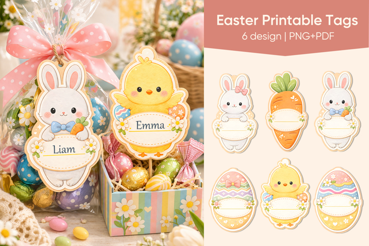 Easter Printable Name Tags for Kids