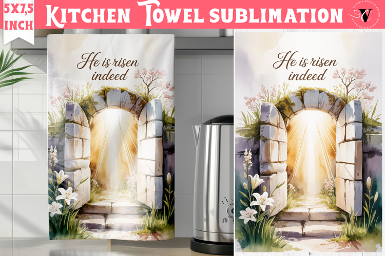 Easter kitchen towel sublimation | Christian kitchen towel