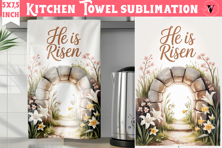 Easter kitchen towel sublimation | Christian kitchen towel