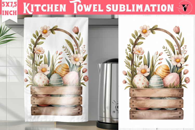 Easter kitchen towel sublimation | Coquette tea towel