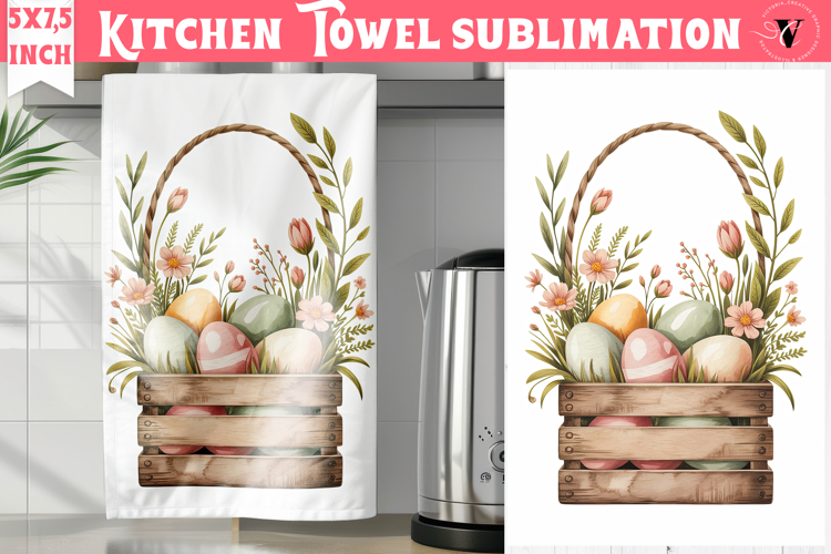 Easter kitchen towel sublimation | Coquette tea towel