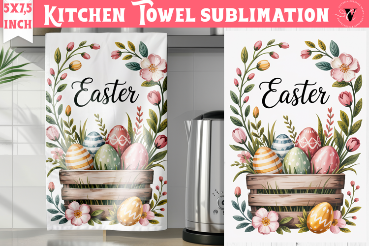 Easter kitchen towel sublimation | Coquette tea towel