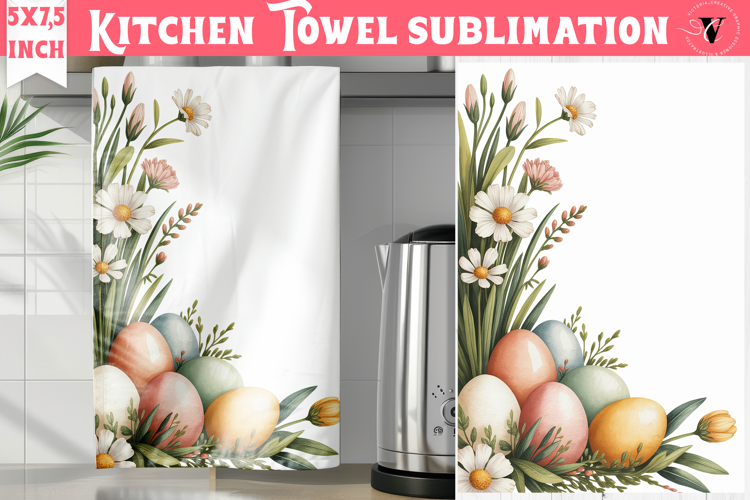 Easter kitchen towel sublimation | Coquette tea towel
