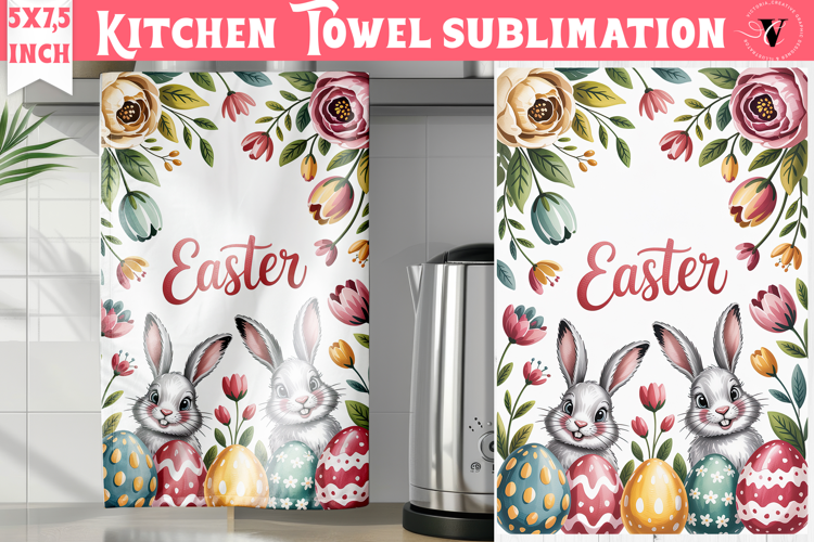 Easter kitchen towel sublimation | Coquette tea towel