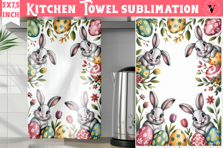 Easter kitchen towel sublimation | Coquette tea towel