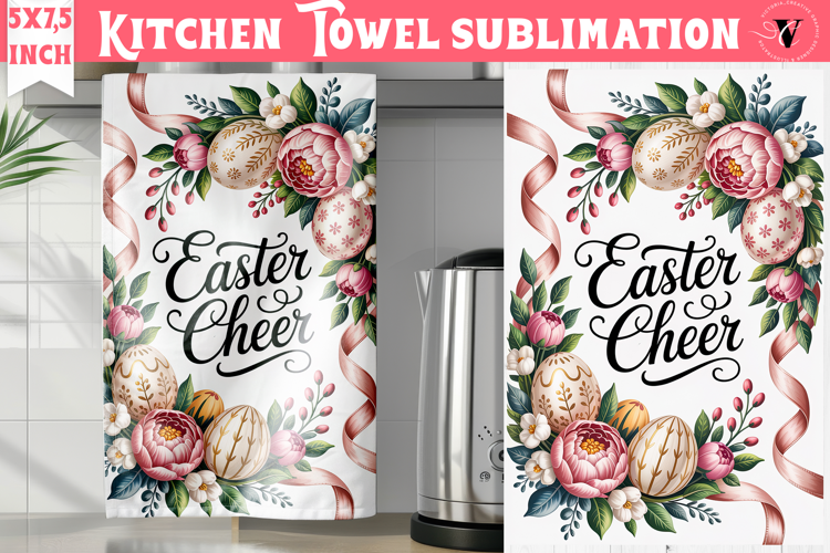 Easter kitchen towel sublimation | Coquette tea towel