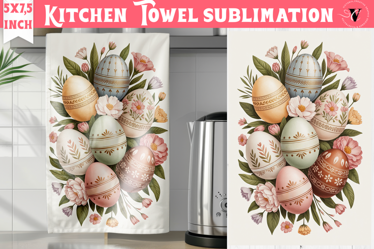 Easter kitchen towel sublimation | Coquette tea towel
