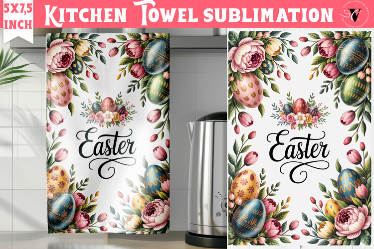 Easter kitchen towel sublimation | Coquette tea towel