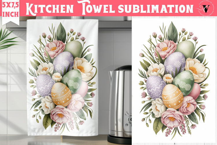 Easter kitchen towel sublimation | Coquette tea towel