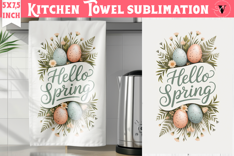 Easter kitchen towel sublimation | Coquette tea towel