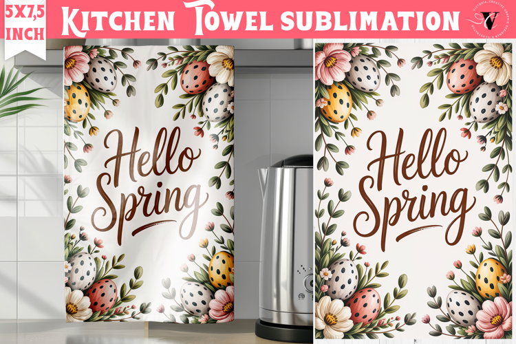 Easter kitchen towel sublimation | Coquette tea towel