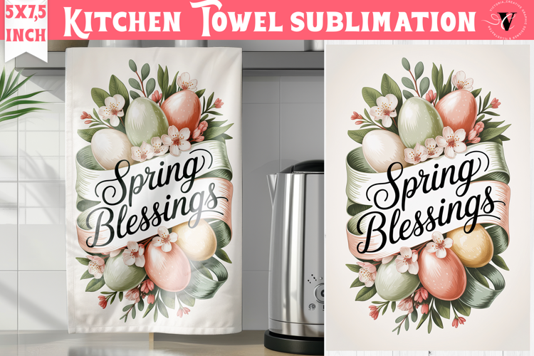 Easter kitchen towel sublimation | Coquette tea towel