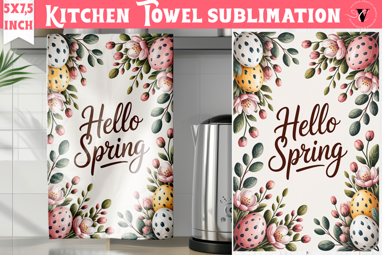 Easter kitchen towel sublimation | Coquette tea towel