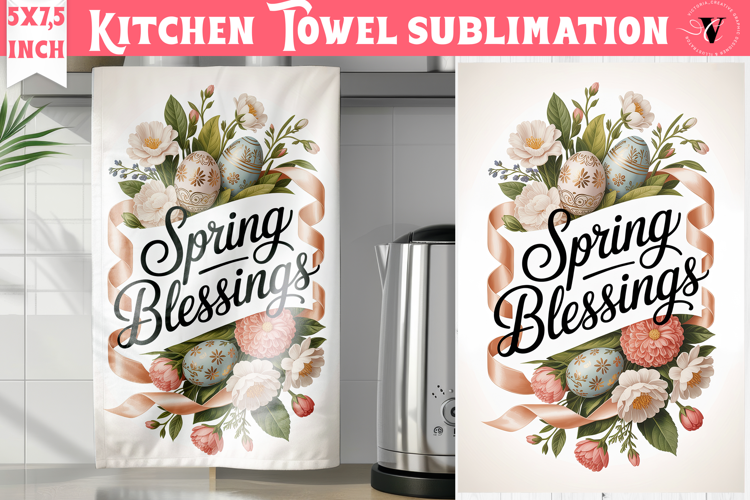 Easter kitchen towel sublimation | Coquette tea towel