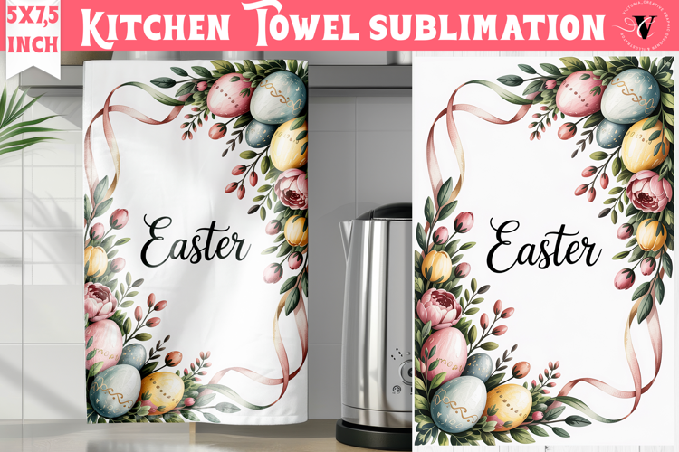 Easter kitchen towel sublimation | Coquette tea towel